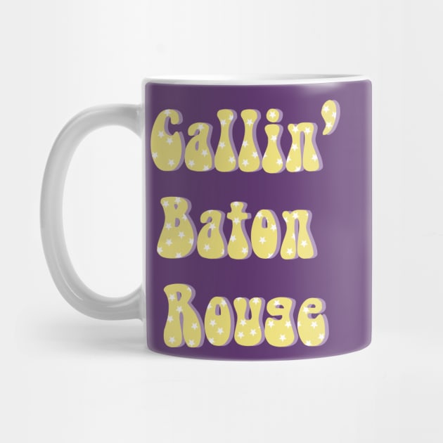 Callin' Baton Rouge Retro Yellow Stars by one-broke-kid